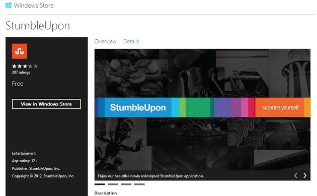 StumbleUpon ya tiene aplicación oficial para Windows 8
