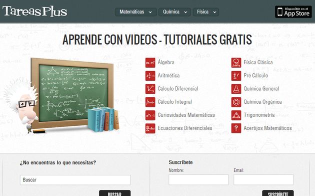 TareasPlus: una gran colección de vídeos en español para aprender matemáticas, física y química