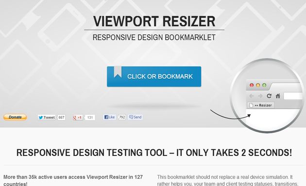 Viewport Resizer, bookmarklets personalizados para testear sitios bajo distintas resoluciones