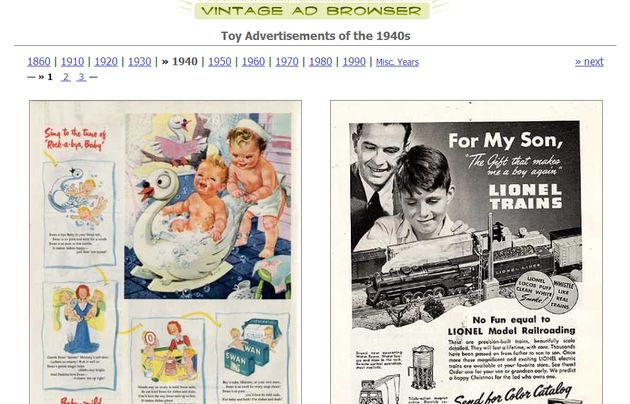 Vintage Ad Browser, directorio y buscador de anuncios antiguos con más de 123000 imágenes indexadas