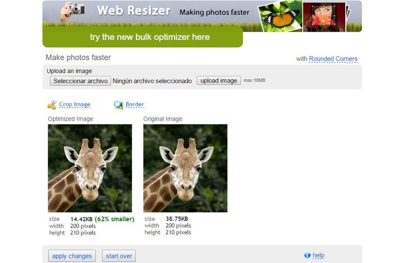 Web Resizer: fantástica utilidad web para optimizar imágenes