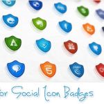 50 Free Vector Social Media Icons, 50 bellos iconos sociales con forma de escudo