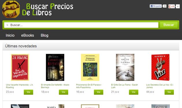 Buscar Precios de Libros, encuentra los mejores precios en libros y eBooks con este comparador