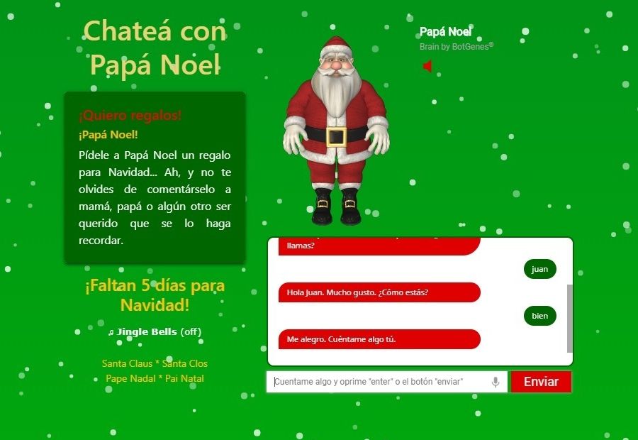 Chatea con Papá Noel: chat online para que los niños conversen con Papá Noel