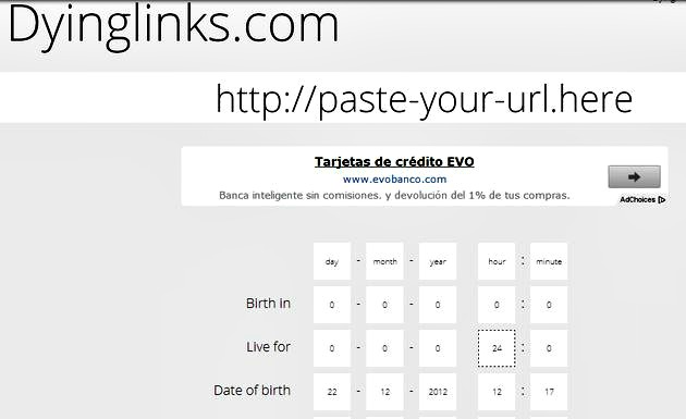 Dyinglinks, un acortador de urls que te permite fijar un periodo de caducidad