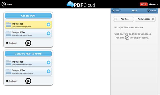EasyPDFCloud, convierte documentos a PDF y PDF a Word o imágenes