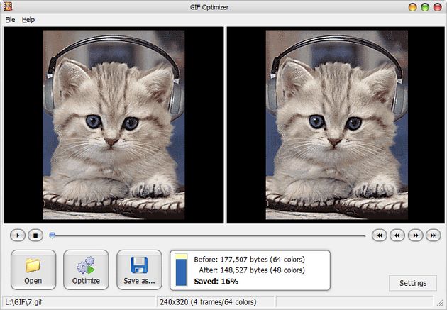 GIF Optimizer, software gratis para comprimir imágenes animadas en formato GIF