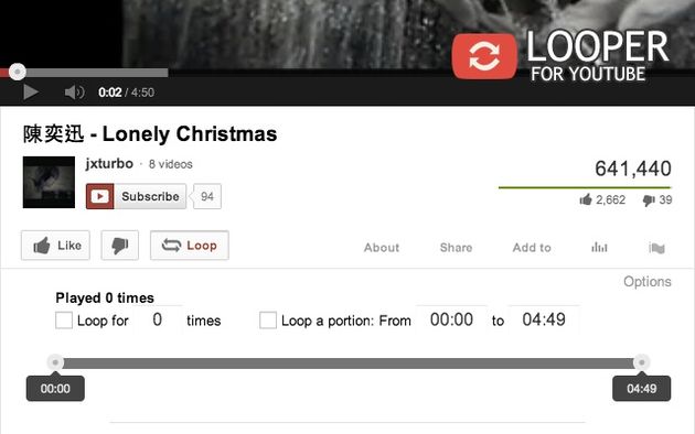 Looper for YouTube, haz loop de vídeos de YouTube o de una fracción de ellos con esta extensión para Chrome