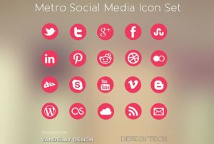 Metro Social Media Icon Set