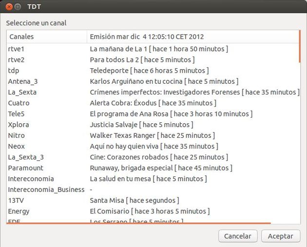 TVenLinux, script en bash para ver y grabar más de 80 canales de la TV española en GNU/Linux sin tarjeta sintonizadora