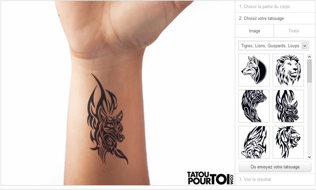 Tatoupourtoi, un probador de tatuajes en línea con una gran selección de tattoos