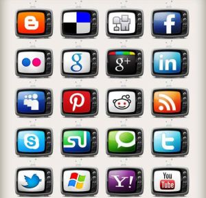 Television Social Media Icons Set