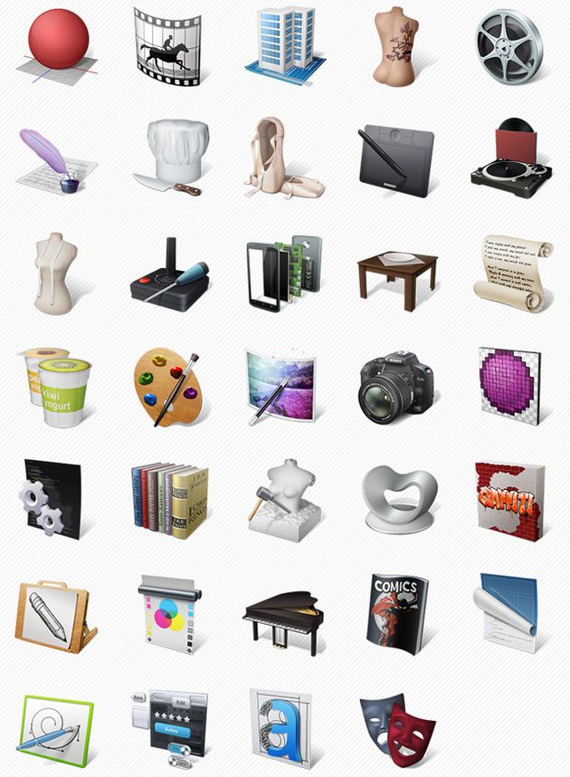 Art Professions Icons, un pack gratuito de bellos iconos de arte