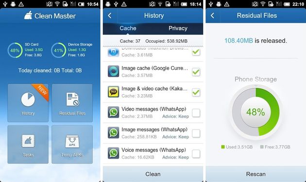 Clean Master, libera espacio y agiliza tu Android con esta app gratuita
