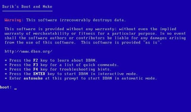 DBAN, borrado completo y definitivo de los datos del disco duro
