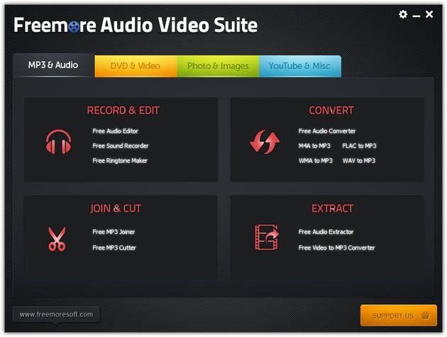 Freemore Audio Video Suite: suite multimedia gratuita para disfrutar, convertir y editar tus audios y vídeos
