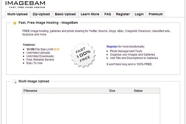 ImageBam, servicio gratuito y rápido para compartir imágenes o lotes de ellas