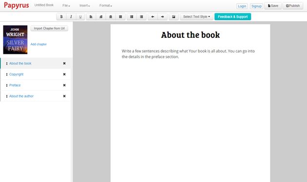 Papyrus Editor, una plataforma online para escribir y publicar tus propios eBooks