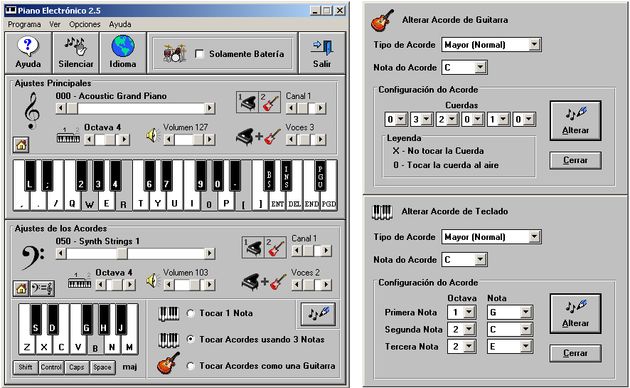Piano Electrónico, toca hasta 128 instrumentos musicales con el teclado de tu PC