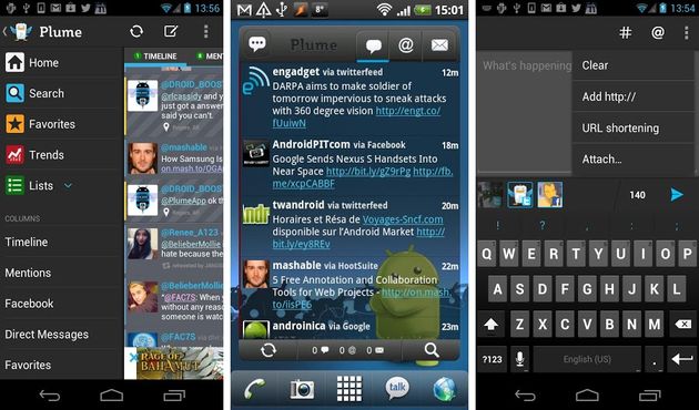 Plume for Twitter, uno de los mejores clientes de Twitter para Android