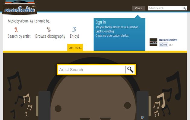 Recordlective, escucha álbumes completos a partir de los clips musicales de YouTube