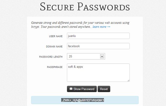 Secure Passwords, utilidad web para crear contraseñas seguras para cada uno de tus servicios