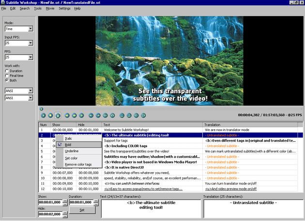 Subtitle Workshop, potente herramienta gratuita para crear y editar subtítulos