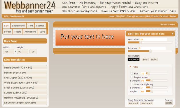 Webbanner24, crea todo tipo de banners con esta utilidad web gratuita