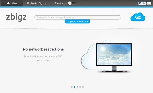Zbigz, un cliente BitTorrent completamente online