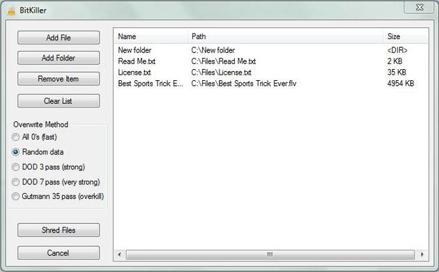 BitKiller, software gratuito para eliminar definitivamente archivos y carpetas