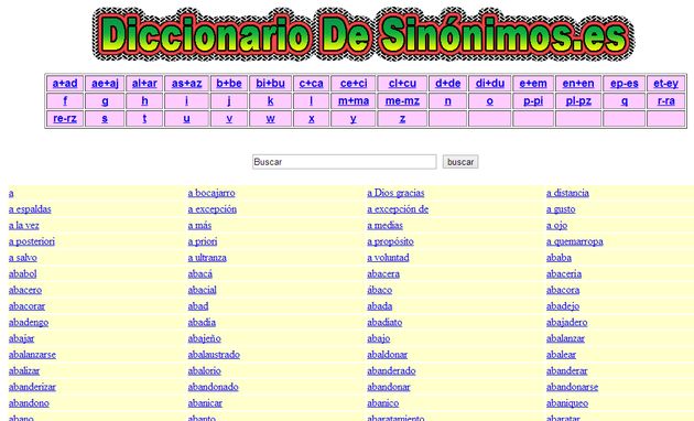 Un diccionario online de sinónimos en español
