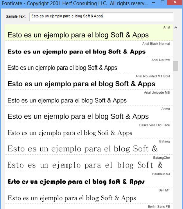 Fonticate, software gratuito para conocer y comparar las fuentes de texto instaladas en el PC