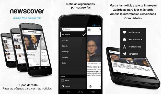 Newscover, la información y noticias que te interesan en una excelente app para Android e iOS
