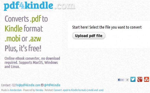 Pdf4kindle, utilidad web gratuita para convertir documentos PDF para Kindle
