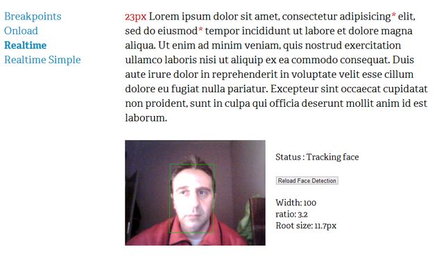 Un sitio que aumenta o disminuye el tamaño del texto según nuestra distancia