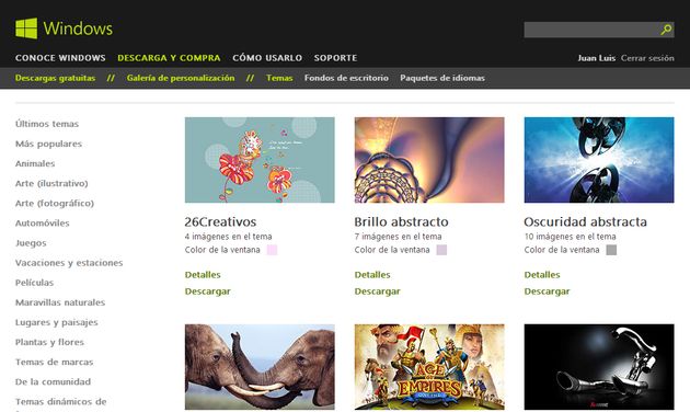 Una gran colección de temas gratuitos para personalizar Windows 8 y RT