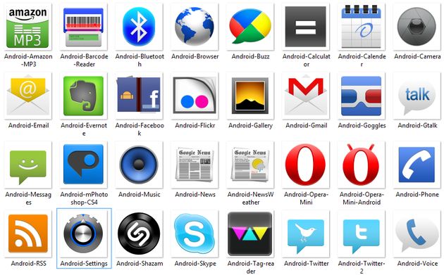 Android Icons, pack gratuito con 51 iconos de apps Android 