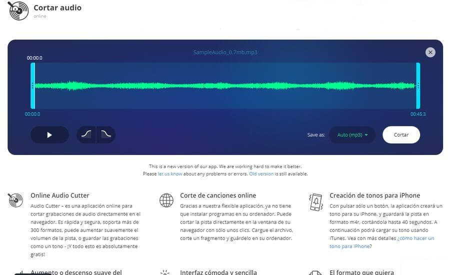 huella dactilar sector catalogar MP3cut: una práctica utilidad web gratuita para cortar audios