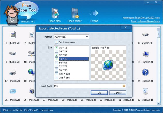 Free Icon Tool: extrae iconos y cursores de archivos exe, dll, ocx, cpl y cil