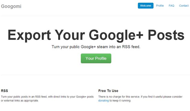 Googomi, genera un feed RSS con tus actualizaciones públicas de Google+
