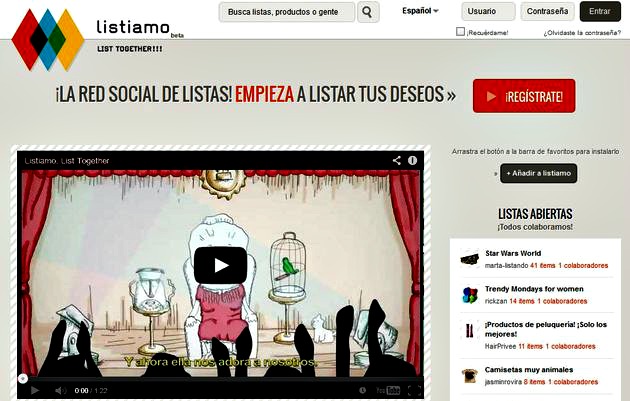 Listiamo: red social en español para crear y compartir listas
