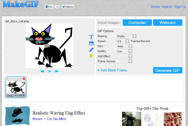 MakeGIF, herramienta web gratuita para crear gifs animados y compartirlos en la red