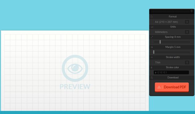 Paperkit, una aplicación web para diseñar plantillas de papel cuadriculado o con líneas