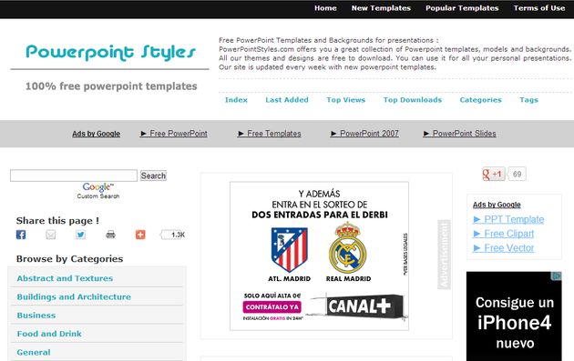 Powerpoint Styles, directorio de fondos y plantillas gratuitas para PowerPoint