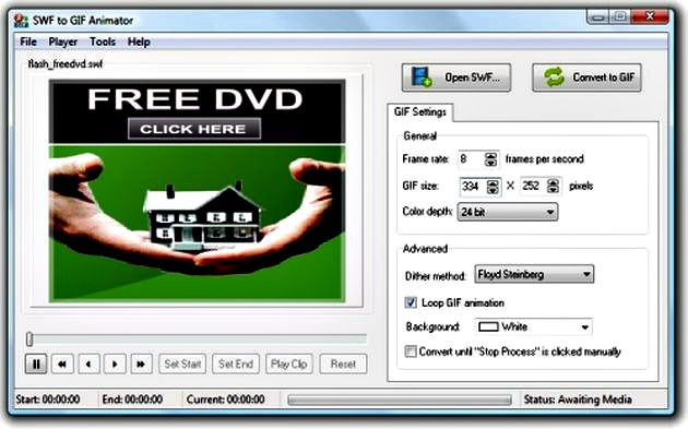 SWF to GIF Animator, convierte animaciones SWF a GIFs animados con este software gratuito