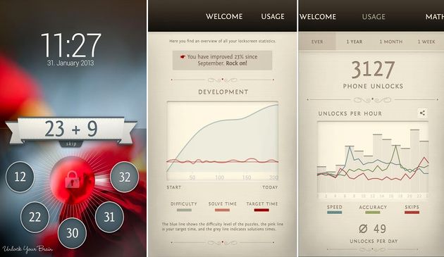 UnlockYourBrain: app para ejercitar el cerebro al desbloquear Android
