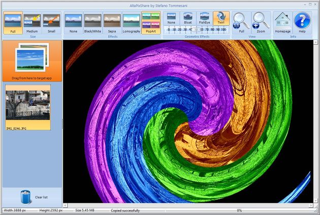 AltaPixShare, software gratuito para redimensionar imágenes antes de compartirlas