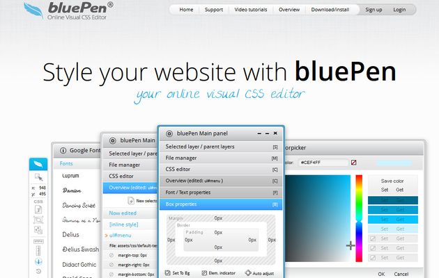 BluePen, editor online y visual de CSS para agilizar trabajo