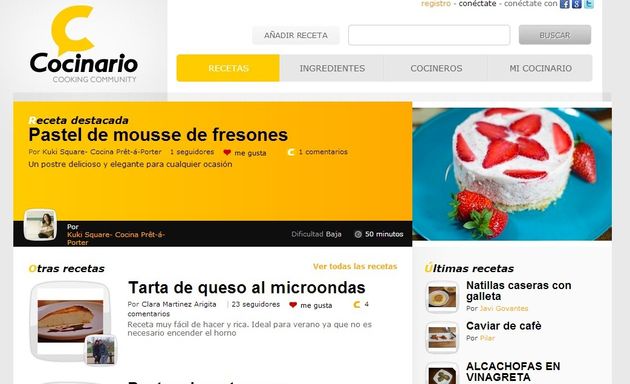 Cocinario, llega una nueva red social de cocina totalmente en español