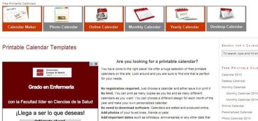 Creative Calendars, crea online calendarios para descargar o imprimir